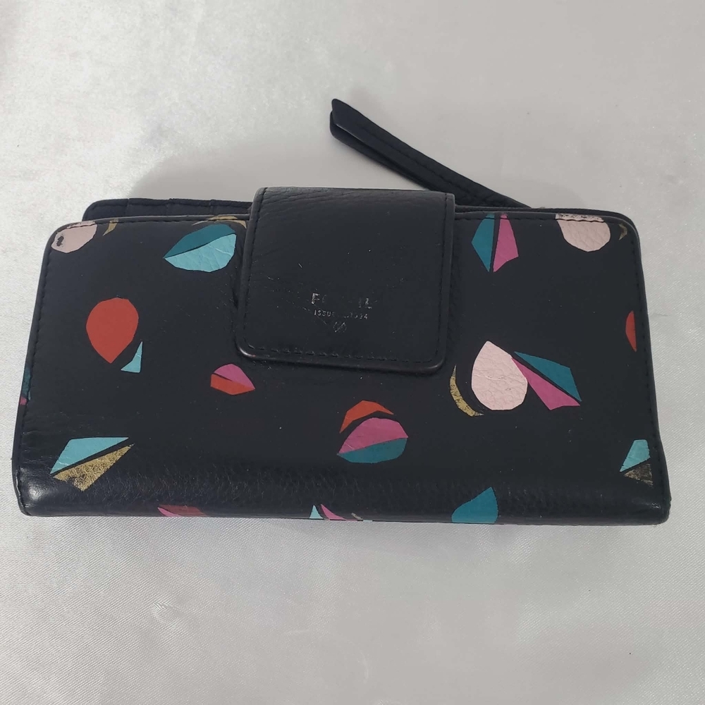 Vintage Fossil Black Leather Wallet